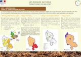 Les géorisques dans le Territoire de Belfort. Affiche réalisée par la DDT90 en 2017.