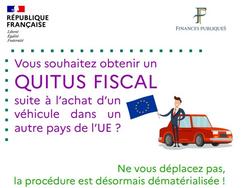 Nouveau processus de délivrance des quitus fiscaux pour l'acquisition de véhicules d'un pays de l'UE