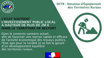 DETR : l'État soutient l'investissement public local à hauteur de plus de 2M € dans le TDB