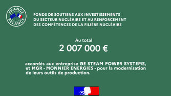 GE STEAM POWER SYSTEMS et MGR, lauréats du volet nucélaires du plan France Relance