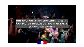 Arrêté portant interdiction d'une manifestation de type rave-party, free party, teknival